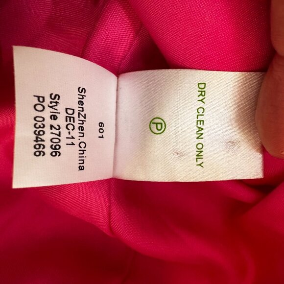 Lilly Pulitzer Pink Coral Tweed Fitted Office Siren Button Blazer Jacket XS - Picture 7 of 8